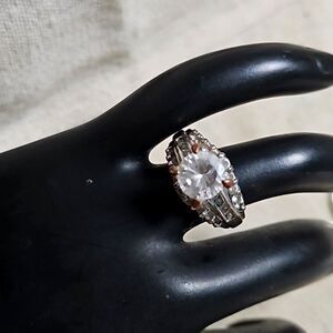 Vintage Antique Style Old Mine Cut CZ Engagement Promise Ring 7